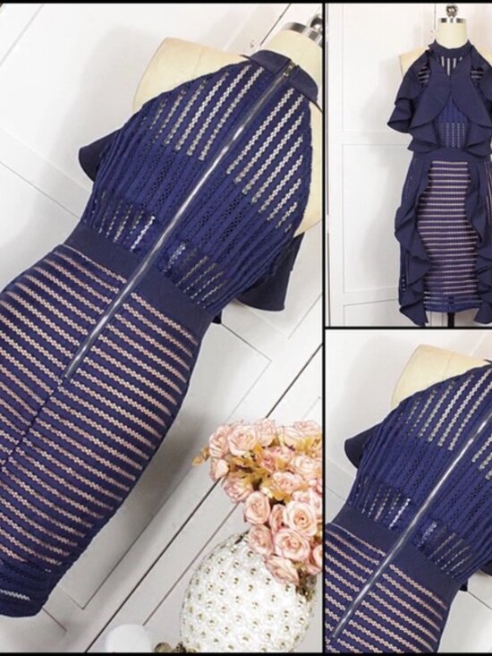 Sleeveless Ruffle Knit Dress - Picture 2 of 4